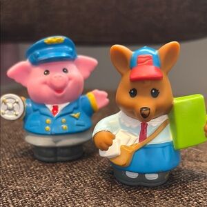 2 Little people animal townspeople mailman kangaroo pig police
